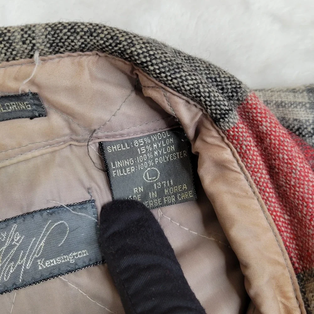 Vintage Lord Taylor Jacket Mens Large Buffalo‎ Plaid Wool Lined 90s Kensington